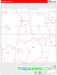 Poweshiek County, IA Zip Code Wall Map