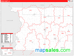 Sioux County, IA Wall Map