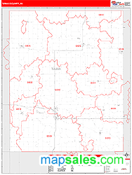 Tama County, IA Zip Code Wall Map