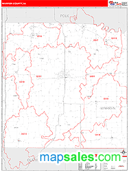 Warren County, IA Zip Code Wall Map