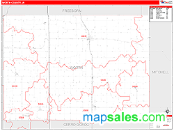 Worth County, IA Wall Map