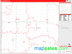 Allen County, KS Zip Code Wall Map