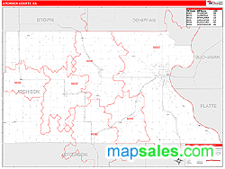 Atchison County, KS Zip Code Wall Map