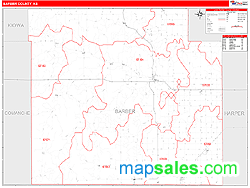 Barber County, KS Zip Code Wall Map