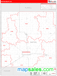 Barton County, KS Zip Code Wall Map