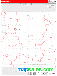 Brown County, KS Zip Code Wall Map
