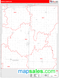 Coffey County, KS Zip Code Wall Map