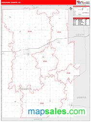 Dickinson County, KS Wall Map