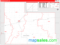 Edwards County, KS Zip Code Wall Map