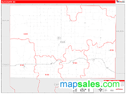 Elk County, KS Zip Code Wall Map