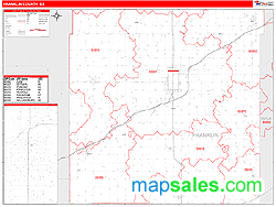 Franklin County, KS Zip Code Wall Map