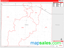 Gove County, KS Zip Code Wall Map