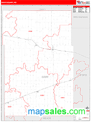 Gray County, KS Zip Code Wall Map