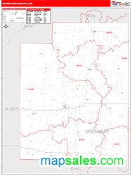 Greenwood County, KS Wall Map