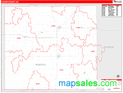 Harper County, KS Zip Code Wall Map