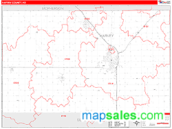 Harvey County, KS Zip Code Wall Map