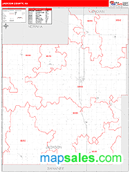 Jackson County, KS Zip Code Wall Map