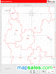 Labette County, KS Zip Code Wall Map