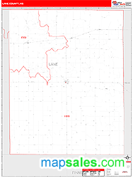 Lane County, KS Zip Code Wall Map