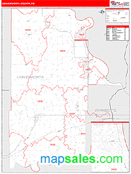 Leavenworth County, KS Zip Code Wall Map