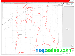 Logan County, KS Zip Code Wall Map