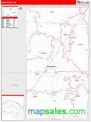 Lyon County, KS Zip Code Wall Map