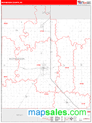 McPherson County, KS Zip Code Wall Map