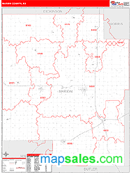 Marion County, KS Zip Code Wall Map