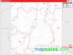 Miami County, KS Zip Code Wall Map