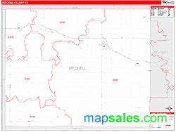 Mitchell County, KS Zip Code Wall Map