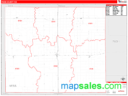 Ness County, KS Wall Map