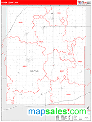 Osage County, KS Zip Code Wall Map