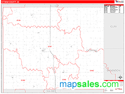 Ottawa County, KS Zip Code Wall Map