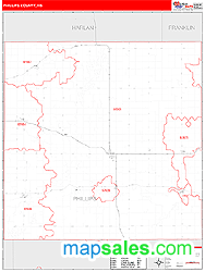 Phillips County, KS Zip Code Wall Map