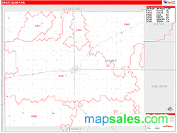 Pratt County, KS Zip Code Wall Map