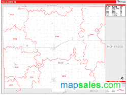 Rice County, KS Zip Code Wall Map