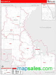 Riley County, KS Zip Code Wall Map