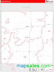 Rooks County, KS Zip Code Wall Map