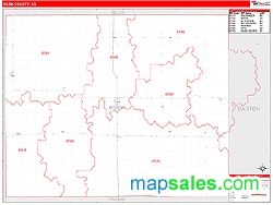 Rush County, KS Zip Code Wall Map