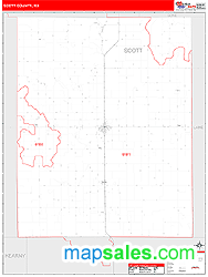 Scott County, KS Zip Code Wall Map