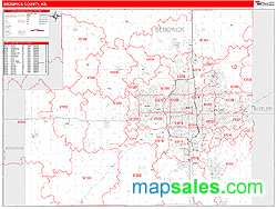 Sedgwick County, KS Zip Code Wall Map