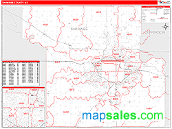 Shawnee County, KS Zip Code Wall Map