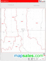 Smith County, KS Zip Code Wall Map