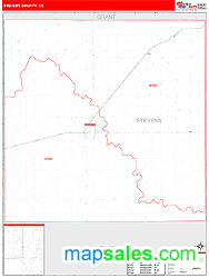 Stevens County, KS Zip Code Wall Map