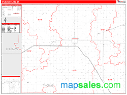 Thomas County, KS Zip Code Wall Map