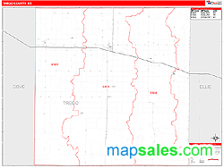 Trego County, KS Zip Code Wall Map