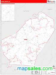 Adair County, KY Zip Code Wall Map