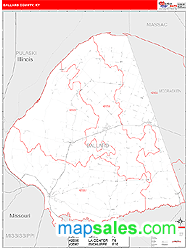 Ballard County, KY Zip Code Wall Map