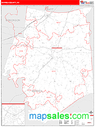 Barren County, KY Zip Code Wall Map