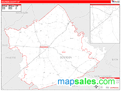 Bourbon County, KY Zip Code Wall Map